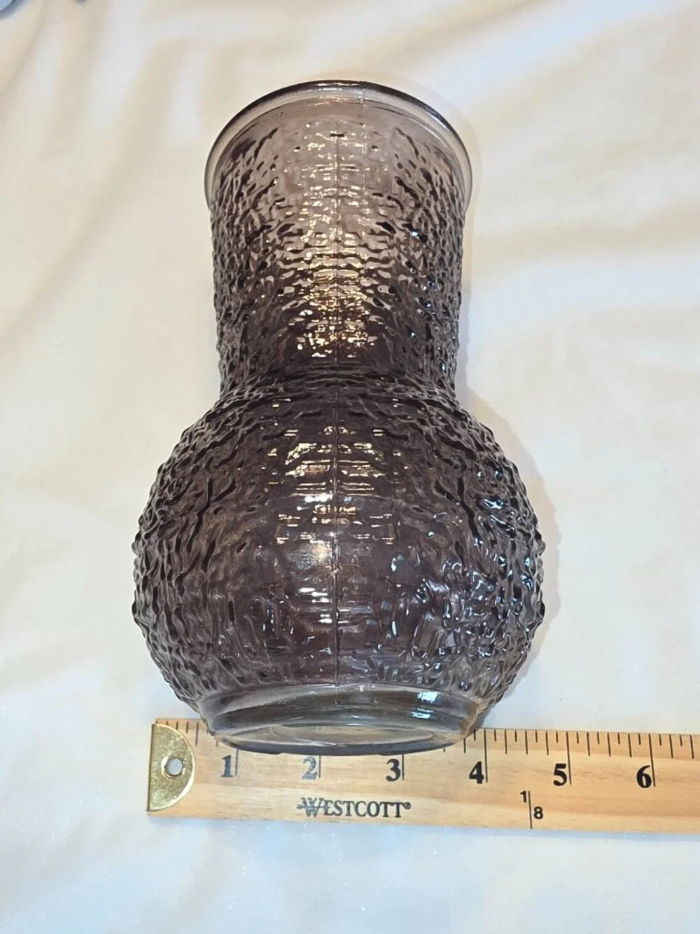 Decorative Vase Lacy Textured Purple Amethyst Colored Art Home Decor NWoT